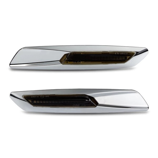 BMW Serie E81, E82, E87, E88, E90, E91, E92, E93, E60 ed E61 Ripetitori laterali a LED - Cromo / Fumé