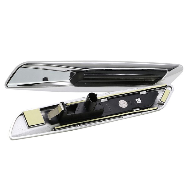 LED-Seitenblinker BMW* Serie E81, E82, E87, E88, E90, E91, E92, E93, E60 und E61 – Chrom / Rauch