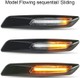 Répétiteurs latéraux défilants LED BMW Série E81, E82, E87, E88, E90, E91, E92, E93, E60 et E61- Noir + Verre transparent