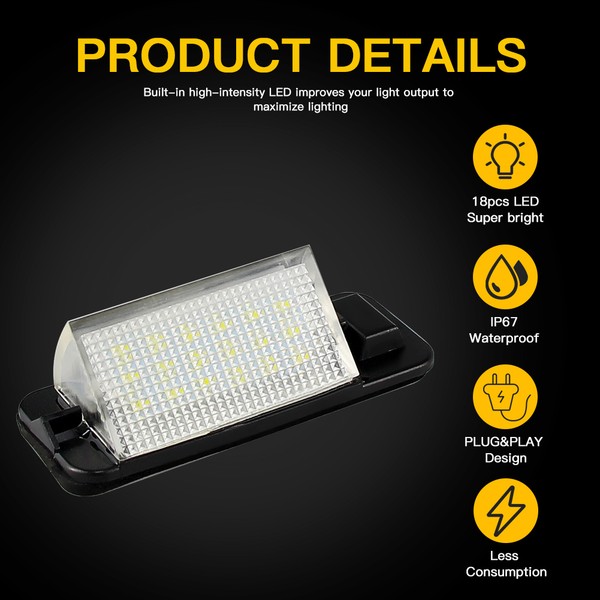 Pack 2 modules LED  BMW E36 Série 3 - éclairage plaque immatriculation - Plug&Play - CANBUS - 1992 à 1998
