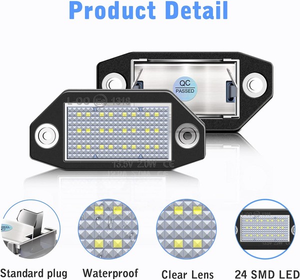 Pack LED éclairage plaque pour Ford Mondeo MK III MK3 (2000-2007) Lumière de plaque d'immatriculation LED