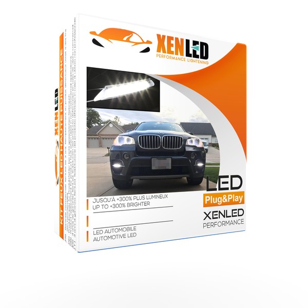 (10-14) LCI BMW E70 X5 Paire de Feux de jour LED de pare-chocs avant intégrés - Grilles incluses