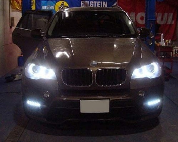 (10-14) LCI BMW E70 X5 Paire de Feux de jour LED de pare-chocs avant intégrés - Grilles incluses