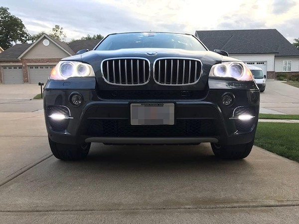 (10-14) LCI BMW E70 X5 Paire de Feux de jour LED de pare-chocs avant intégrés - Grilles incluses
