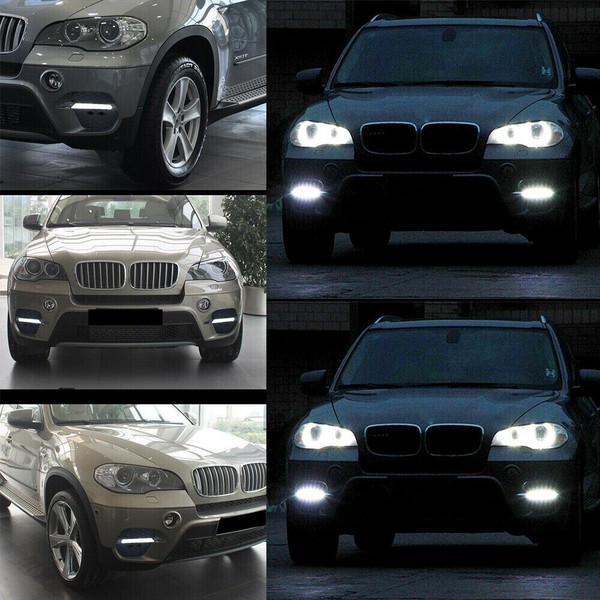 (10-14) LCI BMW E70 X5 Paire de Feux de jour LED de pare-chocs avant intégrés - Grilles incluses