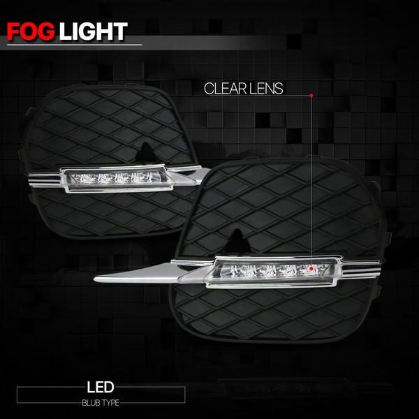 (10-14) LCI BMW E70 X5 Par de luces LED de conducción diurna integradas en el parachoques delantero - Rejillas incluidas