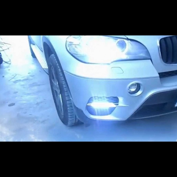 (10-14) LCI BMW E70 X5 Paire de Feux de jour LED de pare-chocs avant intégrés - Grilles incluses