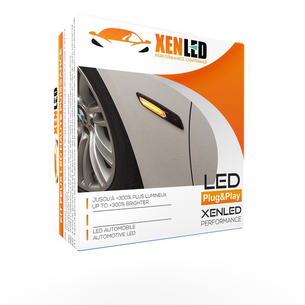 LED-Seitenblinker BMW* Serie E81 E82 E87 E88 E90 E91 E92 E93 E60 E61 – Schwarz + getönte Linse