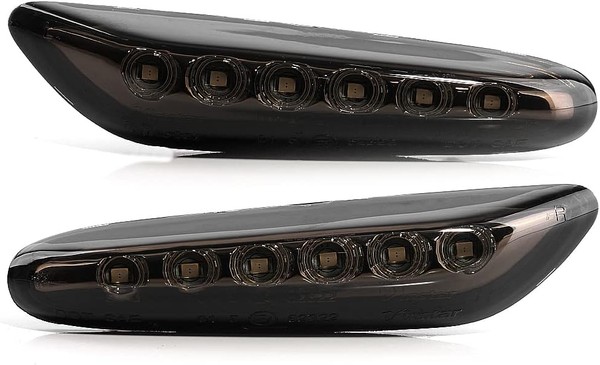 Répétiteurs latéraux LED BMW Série E46, E60, E61, E81, E87, E82, E88, E83/X3, E90/E91, E92/E93 - Fumée - Clignotants