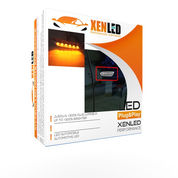 Répétiteurs latéraux LED BMW Série E46, E60, E61, E81, E87, E82, E88, E83/X3, E90/E91, E92/E93 - Chrome - Clignotants