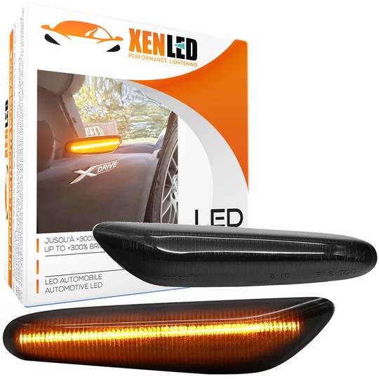 BMW 1 E81 E82, 3 E46 E90 E91 E92, 5 E60 E61, X1 E84 X3 E83 LED indicators - Smoked - Pair