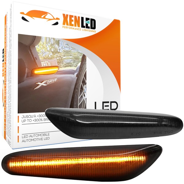 2x Clignotants LED BMW Serie 1 E81 E82, 3 E46 E90 E91 E92, 5 E60 E61, X1 E84 X3 E83 - Fumés - La paire