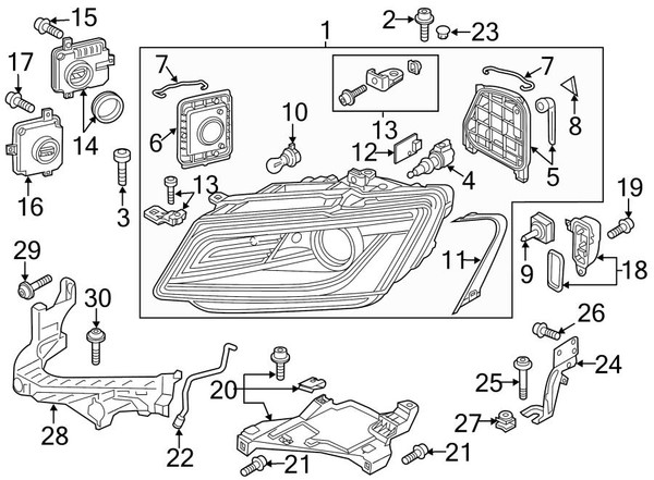 Módulo de farol LED 8R0941475A - compatível com 2012-2018 compatível com Audi* Q5 - 8R0 941 475A - lado esquerdo