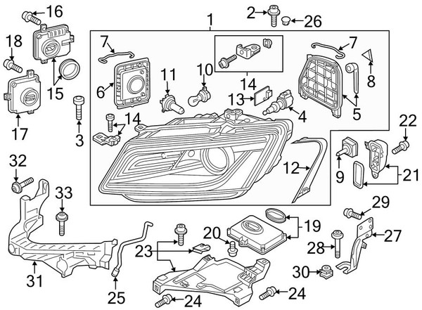 Módulo de farol LED 8R0941475A - compatível com 2012-2018 compatível com Audi* Q5 - 8R0 941 475A - lado esquerdo