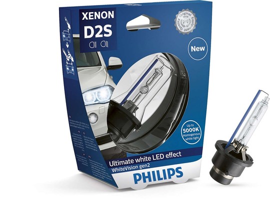 1x Ampoule D2S Philips 85122WHV2S1 xénon whitevision Gen2, sous blister