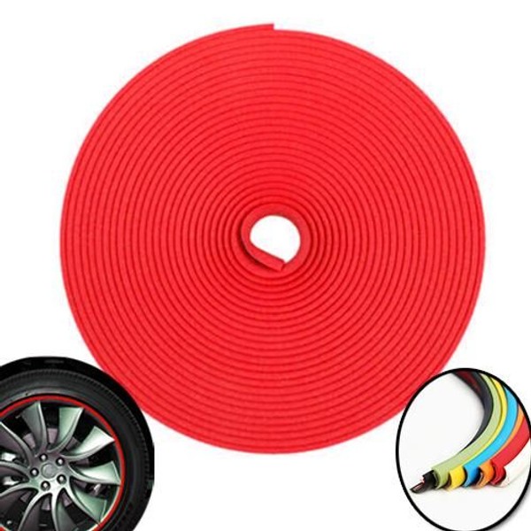 Liseret 3D autocollant pour 4 jantes - 8m - ROUGE