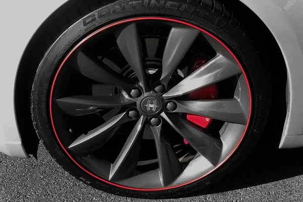 Liseret 3D autocollant pour 4 jantes - 8m - ROUGE