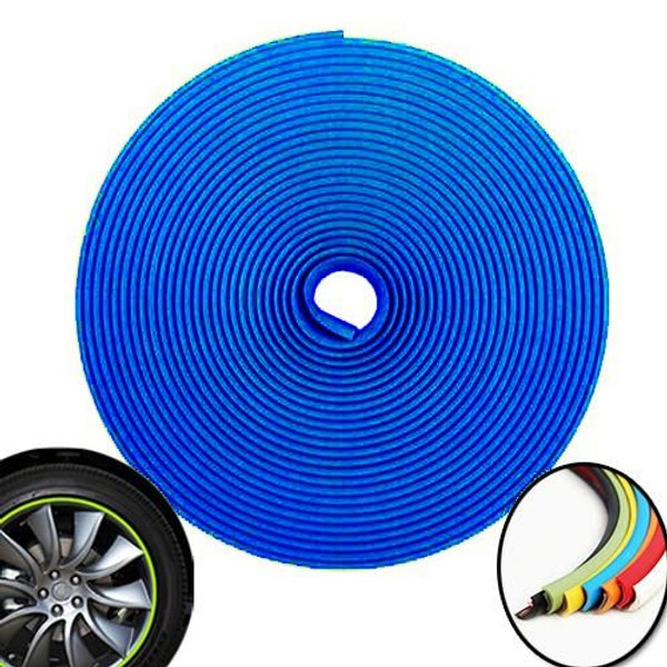 3d sticker edging for 4 wheels - 8m - blue