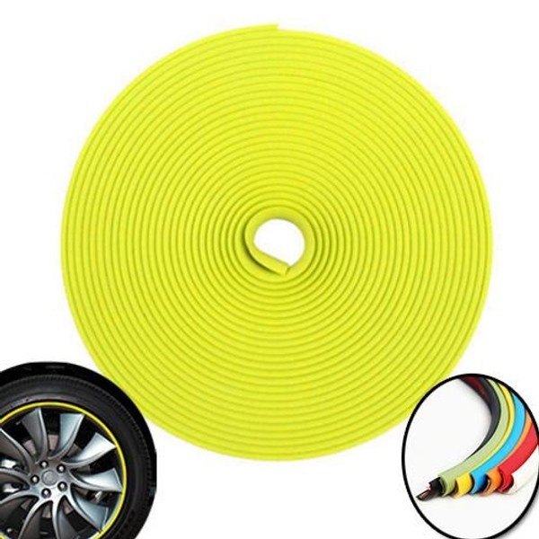 Liseret 3D autocollant pour 4 jantes - 8m - JAUNE