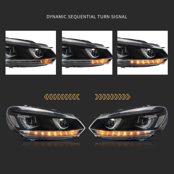 2x PHARES Avant LED VW* GOLF VI - Full LED Défilant