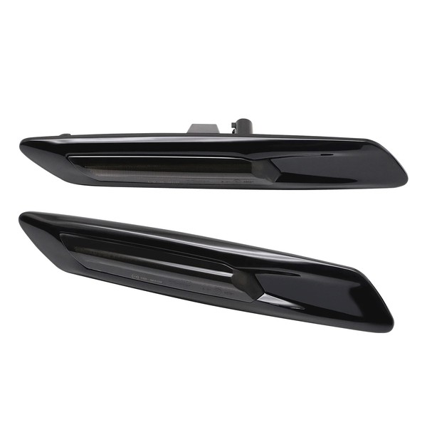 Répétiteurs latéraux LED défilant BMW* Série E81 E82 E87 E88 E90 E91 E92 E93 E60 E61 - Noir + Lentille fumée