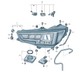 Module phare LED 4M0907397AC - compatible avec Audi* A4 A5 et Q7 2017 à 2020 - 4M0907397