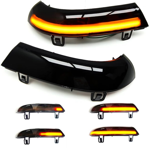 2x Clignotants rétroviseurs LED Défilants VW* Golf 5/GTI, Jetta, Passat, Eos - Version NOIRE dynamique