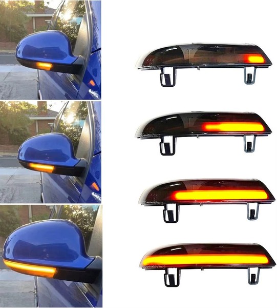 2x Clignotants rétroviseurs LED Défilants VW* Golf 5/GTI, Jetta, Passat, Eos - Version NOIRE dynamique