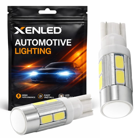 10 LED SG bulb - W5W - White - T10 12V car lamp