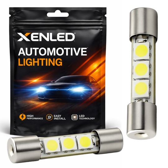 2 x SLIM Shuttle pærer - 3 LED'er 31mm - LED spejl - 12V billampe