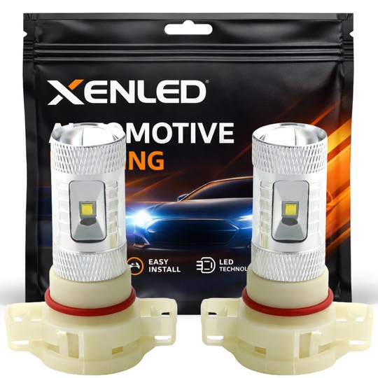 2 x 6 LED CREE 30W bulbs - PS19W 12V - Powerful daytime running lights - White