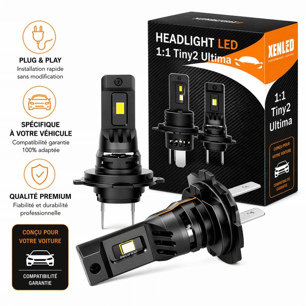 Kit LED 1:1 Feux de route H7 BMW X3 E83 (2003-2010) - 3600Lms - Montage rapide plug&play