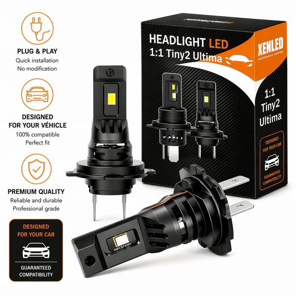 Kit LED 1:1 Feux de croisement H7 X-TYPE - 3600Lms - Montage rapide plug&play