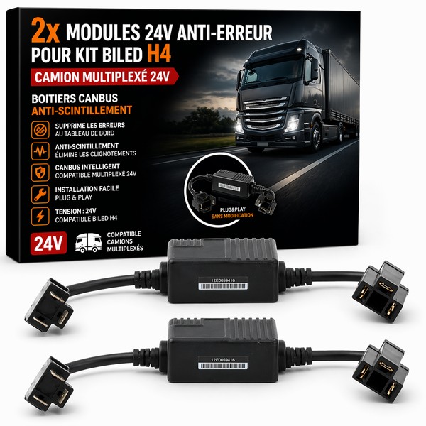 2x 24v mistake proofing modules biled kit h4 - truck multiplexed 24v