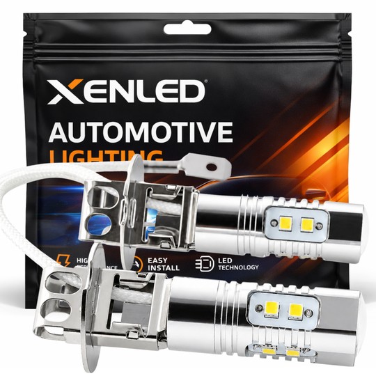 2 x H3 10 LED SS HP bulbs - Plug&play - 12V - White - Car lamp