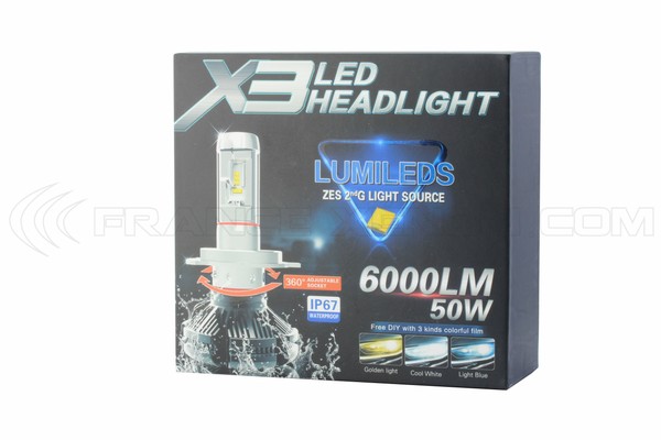 2 x Ampoules H8 LED XT3 50W - 6000Lm - 12V/24V