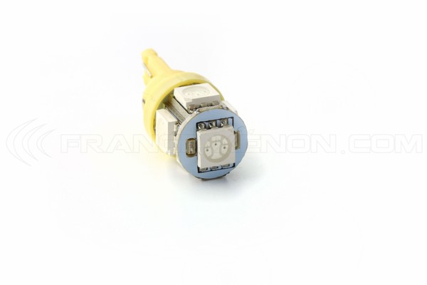 2 x AMPOULES 5 LEDS ORANGE - LED SMD - 5 led- T10 W5W