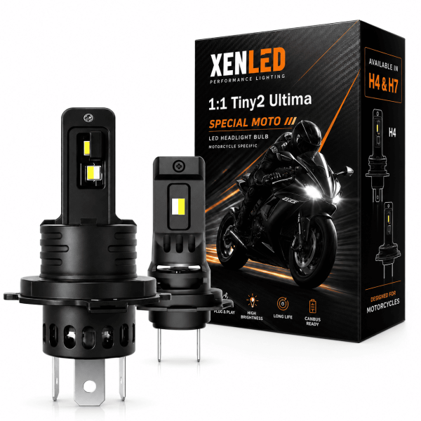 Kit ampoules H4 + H7 LED pour YP 250 R - YAMAHA - Tiny2 Ultima +480% - Sans erreur