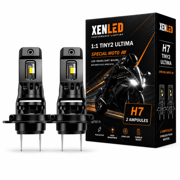 Kit ampoules H7 LED pour F 800  (E8GS) - BMW* - Tiny2 Ultima +480% - Sans erreur - La paire