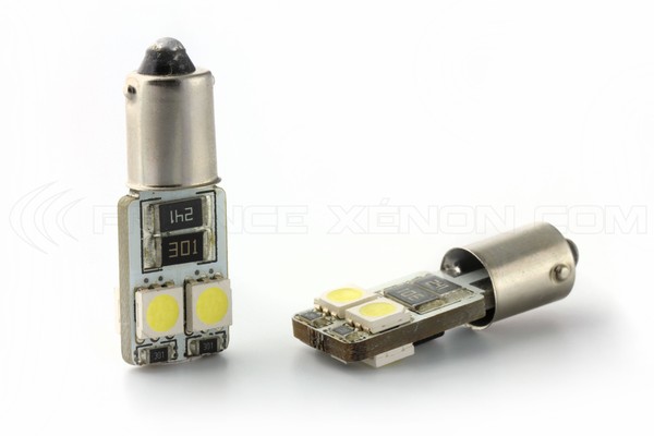 2 x 4 LED SMD CANBUS PÆRER - T4W BA9S - 12V Hvid