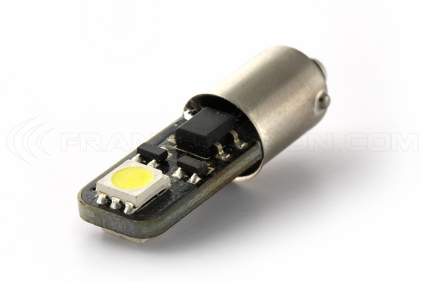 2 x 2 LED SMD CANBUS PÆRER - BA9S 12V T4W - Hvid