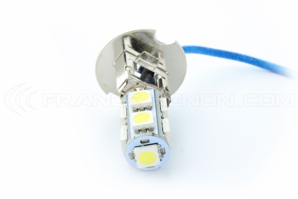 2 x H3 LED SMD 9 LED HVID pærer - 12V - Billygte