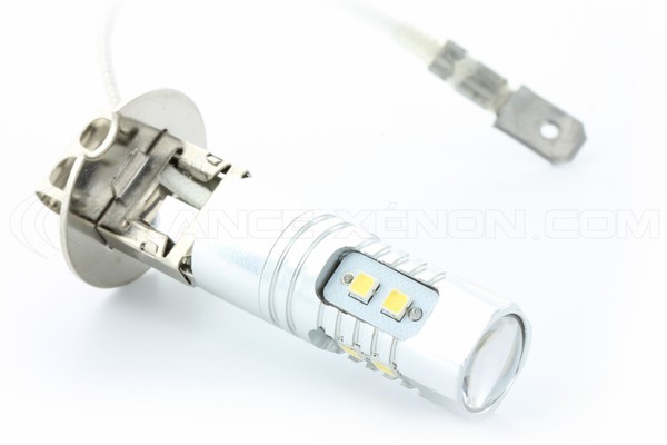 2 x H3 10 LED SS HP pærer - Plug&play - 12V - Hvid - Billampe