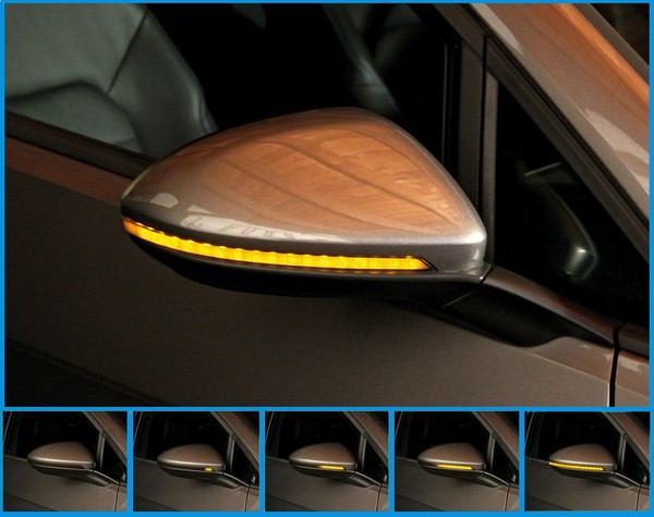 2x GOLF 7 dynamisk rullende LED bakspejlsindikatorer - Repeaterindikatorer