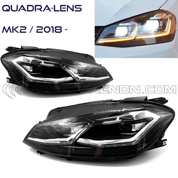 2x Feux avant GOLF 7 Facelift MK2 Quadri-LED pour Phase 2