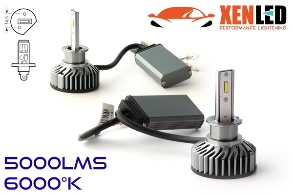 Kit AMPOULES H1 LED Ventilées FF2 - 5000Lms - 6000°K - Taille Mini