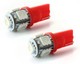 2 x T10 W5W 24V - 5 LEDS SMD ROUGE