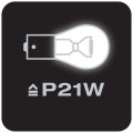 Replaces conventional P21W lamps