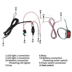faisceau phare additionnel LED 10W pour moto